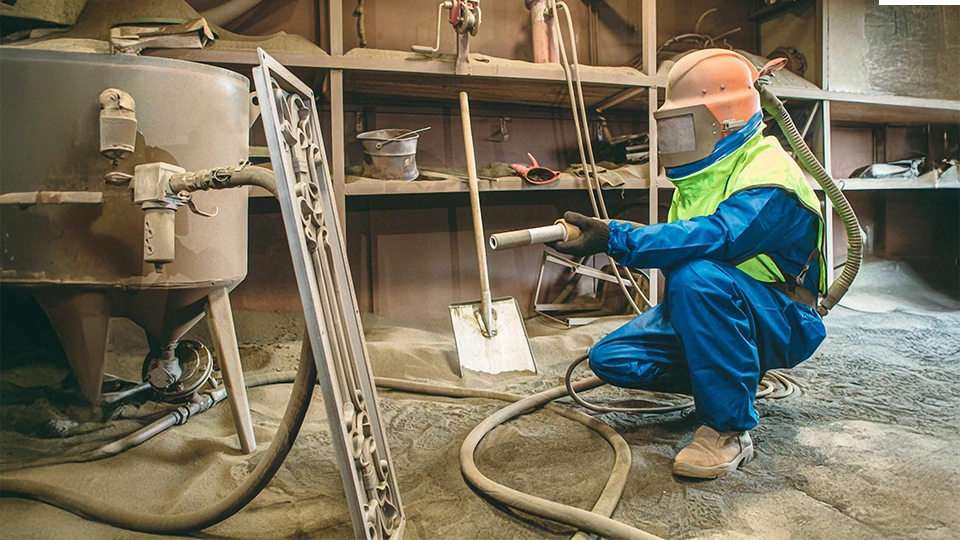 Abrasive Blasting of a metal gate